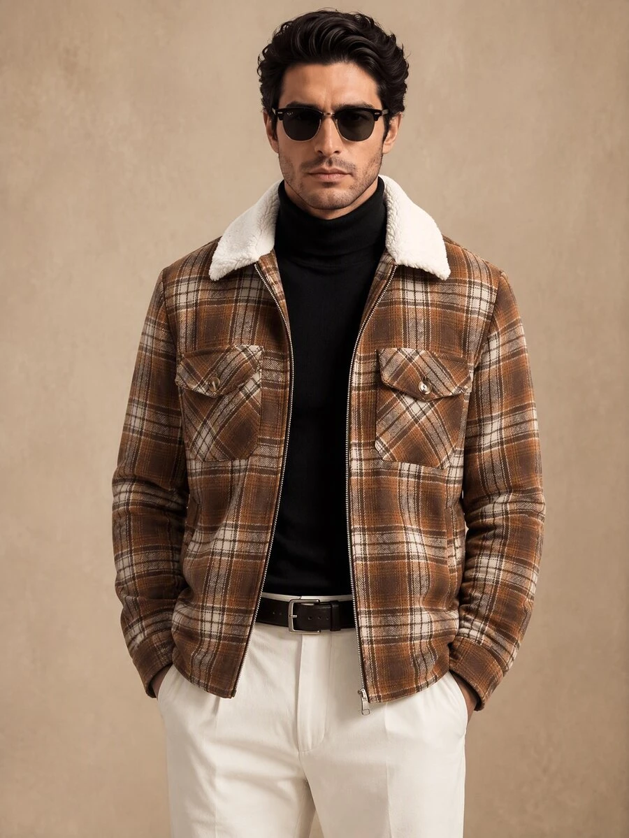 Core Aspect Men's Casual Jacket, Suitable For Wearing In Spring And Autumn. Black Jacket, Men's Button-Up Jacket ... - Multicolor - View 1