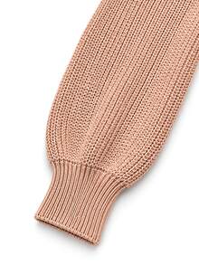 SHEIN PariChic Women's Autumn/Winter Ruffle V-Neck Knit Sweater, Solid Color Loose Elegant Outfit - Pink - View 7
