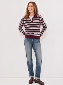 Dayvera Fall/Winter Women's Striped Casual Versatile Daily Long Sleeve Sweater, Christmas Party Going Out Tops - Multicolor - View 4
