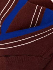 Nöista Knitted Casual Polo Collar Striped Shirt - Blue - View 10