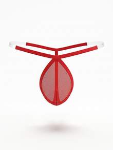 SHEIN DrisQ 1件男士性感內褲，適合情侶約會 - 紅色 - 查看 4