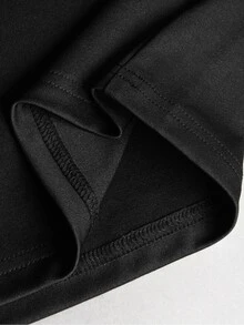 Manfinity Hypemode Men's Letter Print Contrast Color Long Sleeve Casual Polo Shirt - Black - View 5