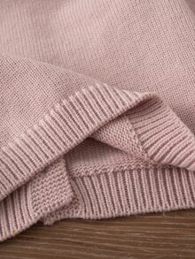 Áo cardigan em bé cổ tròn viền hoa, cổ tay và gấu áo bo gân đa năng, bền bỉ và giữ dáng - Bụi hồng - Xem 3