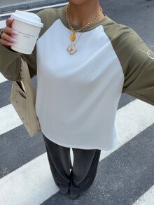 Muchica Women's Letter Pattern Colorblock Casual Daily Long Sleeve T-Shirt - Multicolor - View 3