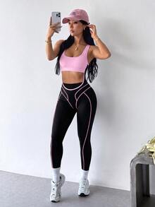 Dewbera Dewbera 女款拼色休閒百搭日常旅行運動連身褲 - 彩色 - 查看 7