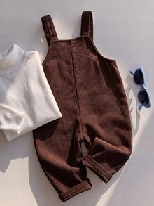 Baby Boy Cute Versatile Casual Letter Pattern Corduroy Winter Romper Baby Boy Fall Clothes - Brown - View 6