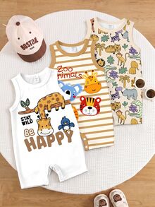 3PCS Baby Boys Rompers - Multicolor - View 1