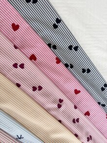 Napfluff Random Blind Box Cute Striped Print Pajama Long Pants For Women - Multicolor - View 6