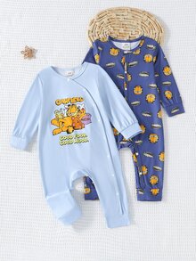 GARFIELD | SHEIN 2PCS Baby Boys Pajamas - Multicolor - View 1