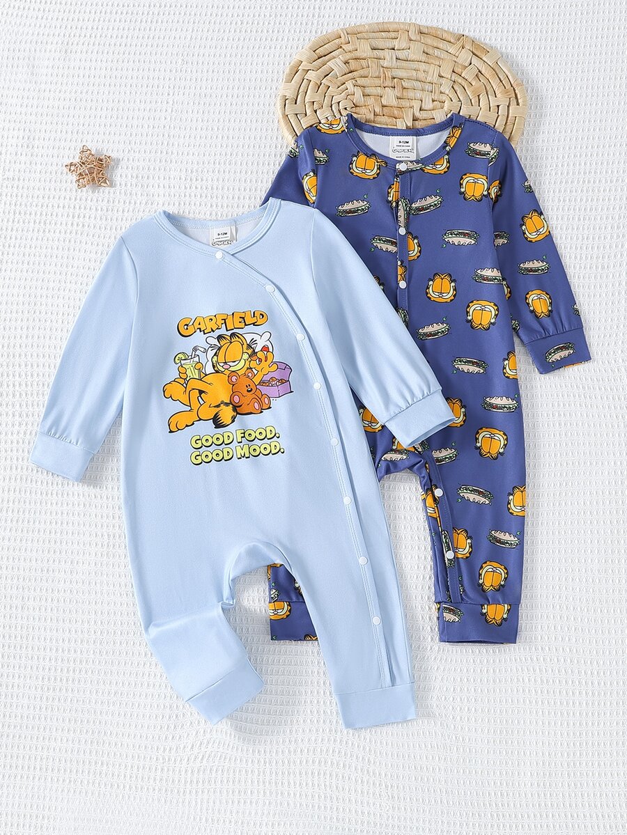 GARFIELD | SHEIN 2PCS Baby Boys Pajamas - Multicolor - View 1