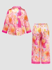 Chillnights Plus Size Young Polka Dot Print Top And Pants Pajama Set - Multicolor - View 2