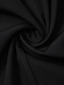 Auralis Plus Size Black Embroidered Trim Dress For Autumn/Winter - Multicolor - View 8