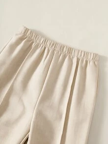 SHEIN 男嬰對比色蝴蝶結長袖襯衫、無袖背心、鬆緊腰長褲3件套，百搭舒適，適合生日派對、洗禮、1歲生日慶祝、晚會、表演、婚禮、嬰兒派對等場合 - 彩色 - 查看 3