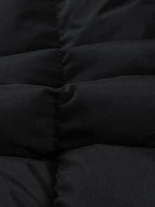 Manfinity Roghcode Men's Solid Color Zipper Winter Vest Jacket - Black - View 7