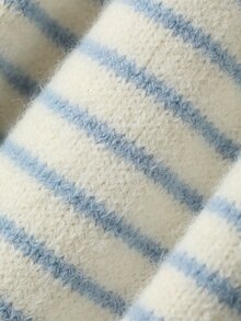 DAZY Baby Boy Striped Korean Style Cardigan, Autumn/Winter - Baby Blue - View 9