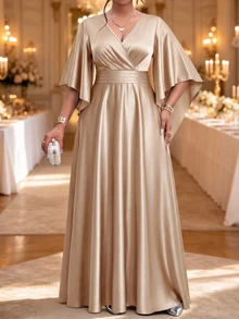 Fleurora Autumn And Winter Fall Christmas Formal Wedding Evening Champagne Elegant - Khaki - View 1