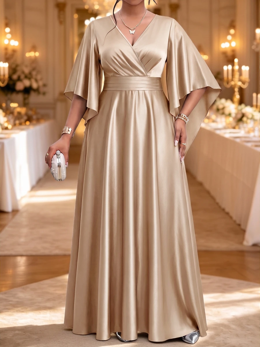 Fleurora Autumn And Winter Fall Christmas Formal Wedding Evening Champagne Elegant - Khaki - View 1