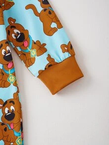 SCOOBY-DOO X SHEIN 男嬰圓領長袖休閒連身褲 SCOOBY-DOO - 薄荷綠 - 查看 4