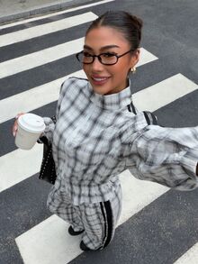 Muchica Plaid Woven Women's Casual Set - Multicolor - View 5