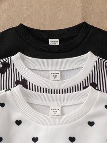 3PCS Young Girls Sweatshirts - Multicolor - View 3