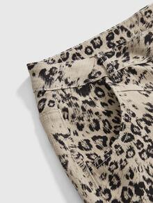 ROMWE Millennium Y2K Sexy Animal Print Hot Girl Women's Denim Capris Plus Size Jeans - Multicolor - View 4