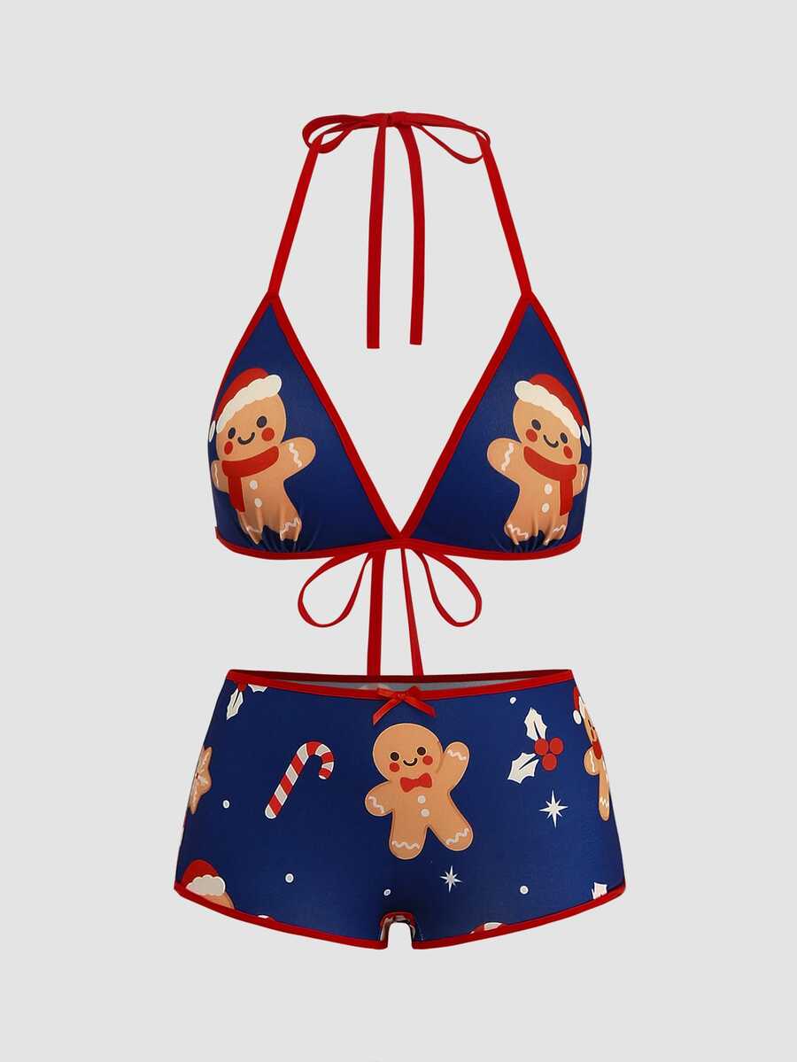 Chillnights Women's Lingerie Set Christmas Reindeer Cute Lingerie Set - Multicolor - View 1