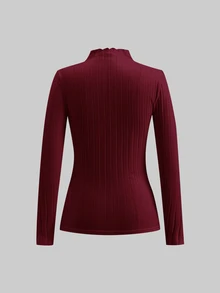 SHEIN Frenchy 女款純色休閒日常長袖T恤 2件/包 - 彩色 - 查看 10