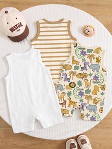 3PCS Baby Boys Rompers - Multicolor - View 4