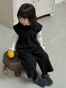 DAZY Infant/Toddler (Girl) Hooded Korean Style Solid Color Casual Sweatshirt Set, Autumn/Winter - Grey - View 4