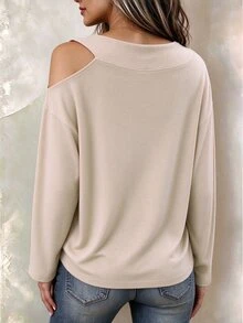 Holdful Holdful Winter Solid Color Casual Versatile Daily Wear Top For Middle-Aged And Elderly Women - Apricot - View 2