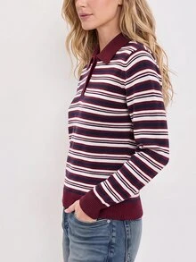 Dayvera Fall/Winter Women's Striped Casual Versatile Daily Long Sleeve Sweater, Christmas Party Going Out Tops - Multicolor - View 5
