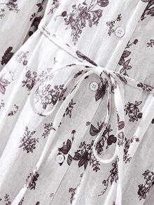 Rusticease Women's All-Over Print Casual Party Mid-Length Dress - Beige - View 7