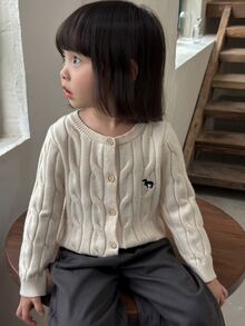 DAZY 嬰兒(女嬰)圓領純色長袖毛衣 - 杏色 - 查看 6