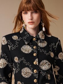 Arave Blazer Wanita Lengan Panjang Model Slim Fit Warna Polos dengan Kerah yang Mengencangkan Pinggang - Hitam - View 6