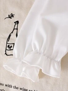 SHEIN 2Pcs Baby Girls Top And Flare Pants Sweet Khaki 3D Bows Ruffle Hem Ribbed Knit Long Sleeve Round Neck Regular Party Spring Princess Ballet New Born - Apricot - View 9