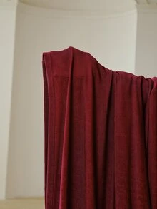 ZEYLAH Women's Solid Color Pleated Casual Party Long Sleeve Dress - Burgundy - View 8