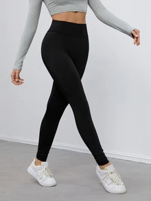 SHEIN Tall 三件組黑色高彈性針織緊身褲，適合高個女性 - 彩色 - 查看 3