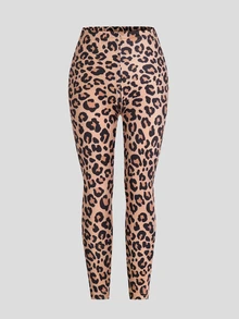 Young Girl Leopard Print Kids Bow Long Sleeve T-Shirt And Leopard Print Leggings Set - Multicolor - View 7