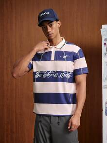 TOKVUE 男士拼色休閒日常短袖 Polo 衫 - 彩色 - 查看 4