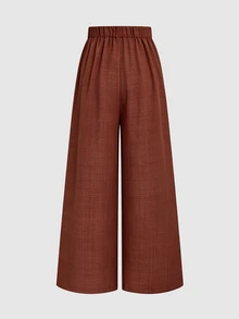 Elenzga French Style Hanging And Wide Leg Pants With Slimming Texture And Elegant Commuting Casual Women's Pants

﻿
﻿ - Rust Brown - View 5