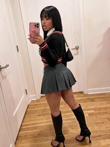 Amplova 女款針織薄款開襟衫，適合返校季，校園風，性感前衛 - 彩色 - 查看 5