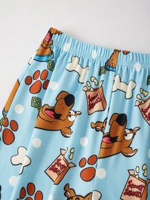SCOOBY-DOO X SHEIN Tween Boy Cartoon Print Long Sleeve Top And Pants Loungewear Set - Multicolor - View 6