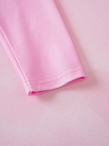 THE POWERPUFF GIRLS X SHEIN 少女卡通印花上衣搭配豹紋長褲家居服套裝 - 彩色 - 查看 6