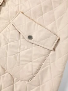 Linhara Plus Size Hooded Long Sleeve Thermal Lined Padded Coat, Autumn/Winter - Apricot - View 7