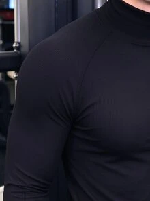 Gym Rark 男士啞鈴圖案印花長袖運動T恤 - 黑色 - 查看 4