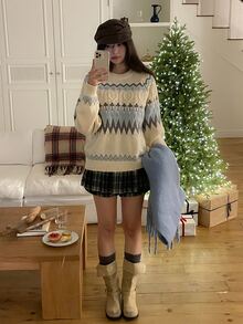 DAZY Women's Plaid Casual Korean Street Style Girl Skirt - Coffee Brown - View 9