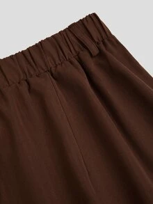 Sweetra Quần dài nữ big size họa tiết kẻ caro phối màu phong cách thường ngày cho mùa thu - màu nâu - Xem 8
