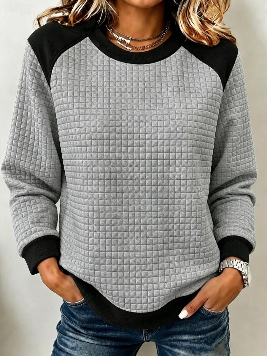 Holdful Holdful New Fashion Casual Autumn T-Shirt For Middle-Aged And Elderly Ladies - Grey - View 1