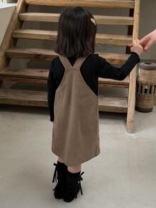 DAZY Baby Girl Casual Daily Summer Dress - Coffee Brown - View 2