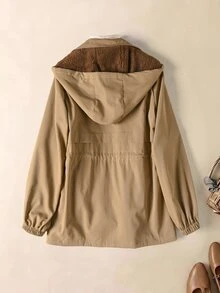 Rusticease Women's Solid Color Long Sleeve Zipper Front Casual Trench Coat - Brown - View 2